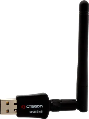 Produktbild von Octagon WL618 Optima WLAN Adapter mit Antenne (600 MBit/s, 2.4 & 5 GHz Dual-Band, USB 2.0, schwarz)