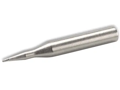 A close-up studio shot of a soldering iron tip.