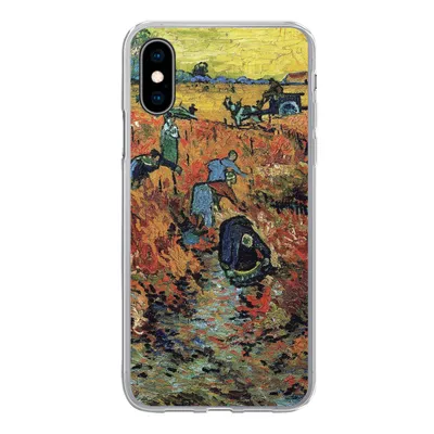 Produktbild von MuchoWow® Handyhülle Schutzhülle Hülle für iPhone X Der rote Weinberg - Vincent van Gogh Silikon Softcase Handy Hülle - Handyhülle