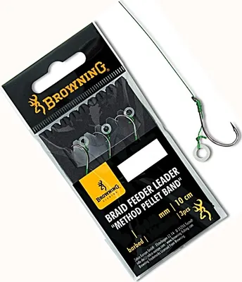 Produktbild von Browning Braid Feeder Leader Method Pellet Band Gr.6 bronze 6,4kg14lbs 0,12mm 10cm 3Stück