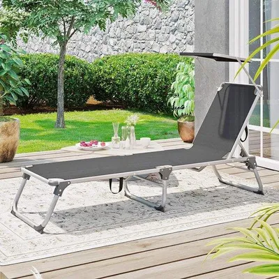 Produktbild von Famanu Liegestuhl mit verstellbarer Rückenlehne - Aluminium, atmungsaktives Gewebe