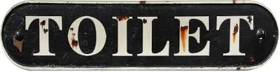Produktbild von Blechschild TOILET Toilettenschild Vintage Nostalgie Dekoschild Schwarz 50x13cm