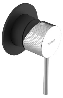 Produktbild von Sapho ULTRASAN Unterputz-Duscharmatur, 1 Weg, Schwarz matt/Chrom