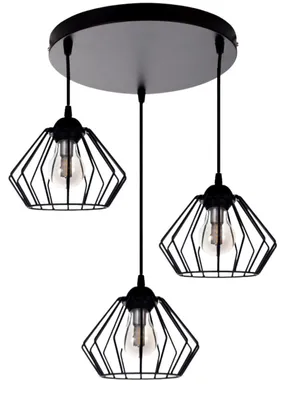 Produktbild von KAR-LIGHTING Pendelleuchte 3-flammig Schwarz, Metall für Esszimmer, Wohnzimmer, Küche – höhenverstellbar, E27-Fassung