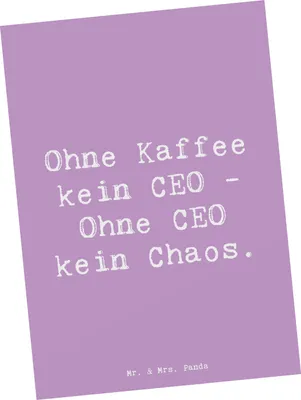 Produktbild von Mr. & Mrs. Panda Postkarte Spruch CEO ohne Chaos - Lavendeltraum - Geschenk, Berufsalltag, Ansichtskarten, Arbeitsalltag, kreative Geschenke, Fotokarte, Grußkarte, Beruf