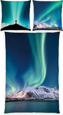 Image de Aurores boréales ensemble de literie 2pcs 135x200 cm 100% microfibre