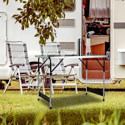 Produktbild von Höhenverstellbarer Campingtisch 100 x 60 cm - Klappbar und universell für Garten und Camping