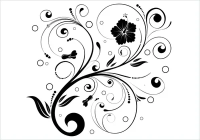Produktbild von Wallario Poster - Schnörkelmuster in schwarz weiß mit Blumen und Kreisen, Kunstdruck Größe: 70 x 100 cm