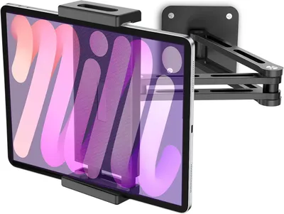 Produktbild von Tablet Halterung, Tablet Wandhalterung, Tablet ständer, Handyhalterung Bett, Tablet Halter, aus Aluminium, 360° Schwenkbar, Ausziehbar