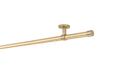 Produktbild von Gardinenstange Maß Innenlauf 20mm Cap 1-lauf Decke 4cm Farbe: Messing-Matt, Größe: 100cm