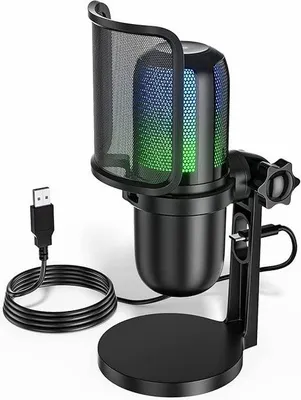 Obrázok produktu pre Mikrofón pre podcasting, hranie hier, živé vysielanie a nahrávanie, s integrovaným výstupom pre slúchadlá