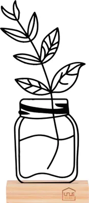 Produktbild von UNUS Deko Aufsteller Einmachglas mit Blumen aus Metall schwarz