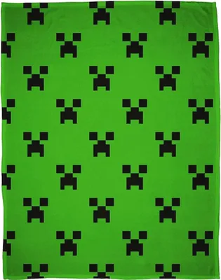 Image de Minecraft - Couverture, Polaire TC697 (150 cm x 100 cm) (Vert/Noir)