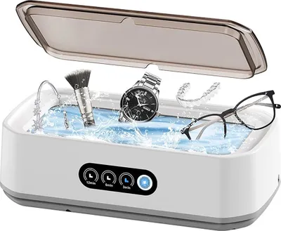 Produktbild von 650 ml Ultraschallreiniger aus Edelstahl, 49 kHz, 3 Reinigungsmodi, ideal für Brillen, Ringe, Uhren und kleine Accessoires