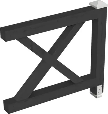 Produktbild von Brüstung Andreaskreuz SKAN HOLZ 108 x 84 cm anthrazit