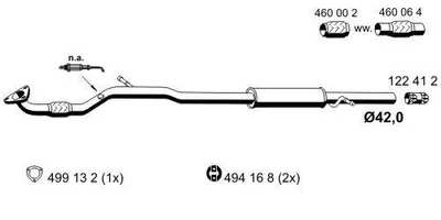 Produktbild von ERNST 055178 Mittelschalldämpfer Schalldämpfer für OPEL AGILA (A) (H00)