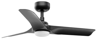 Image de Ventilateur de plafond à basse consommation avec éclairage LED et télécommande Hey 90 cm Noir
