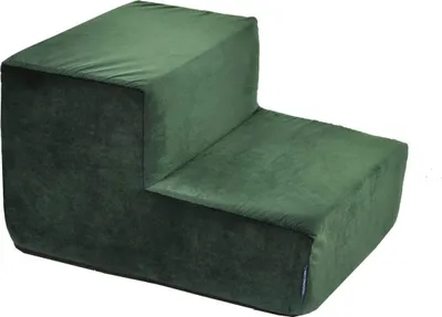 Image de Escalier pour chiens Escalier pour chats Escalier pour animaux de compagnie Aide à la montée Revêtement en peluche 2 marches Grun Velvet