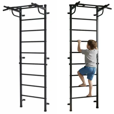Produktbild von Sprossenwand Kraft Light mit Klimmzugstange – Wandmontage, bis 250 kg, Heimfitness Training