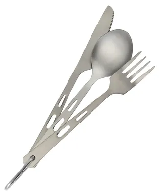 Produktbild von Titan Campingbesteck 3-teilig mit Beutel & Karabiner ultraleicht