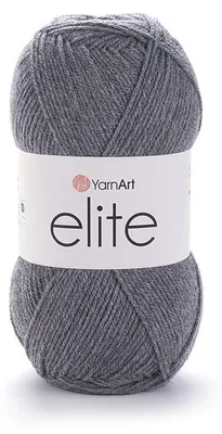 Produktbild von YarnArt Elite 29 Acrylgarn Mittelgrau 100g/300m weich & leicht für Decken & Amigurumi