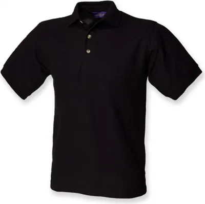 Produktbild von Henbury H410 | Definitive Heavy Herren Poloshirt 65/35 - WRAP - Farbe: Black - Größe: M