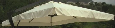 Obrázok produktu pre Náhradná plachta 3 x 4 m z béžového polyesteru (270 g) s lemovaním pre slnečník Venìam
