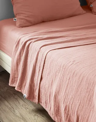 Produktbild von Bettlaken 270 x 300 cm GAÏA Pfirsichrosa