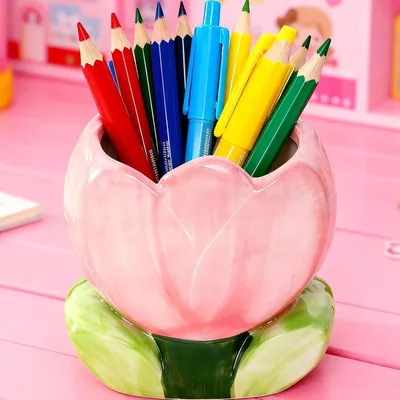 Produktbild von Stiftehalter, rosa, Keramik, Tulpen Design, für Schreibtisch