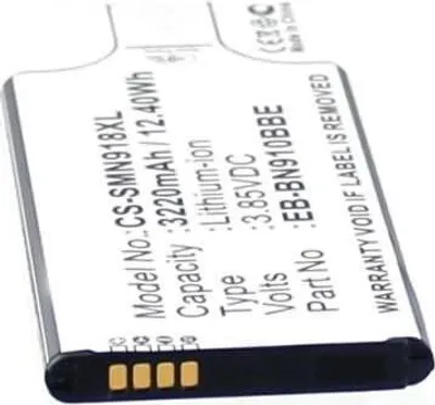 Produktbild von Akku für Samsung EB-BN910BBE mit NFC Li-Ion 3,85 Volt 2800 mAh schwarz.