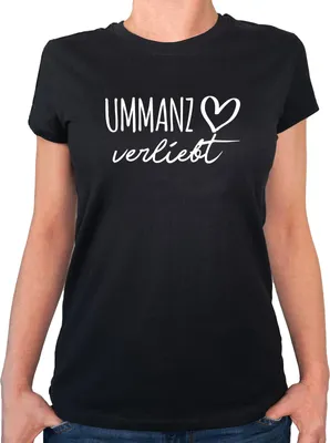 Produktbild von Huuraa Damen T-Shirt Ummanz verliebt L Black Bio Baumwolle Fairtrade Damenshirt Geschenkidee