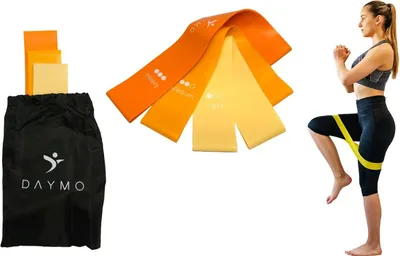 Produktbild von Widerstandsband Set, 3 Stärken, Naturkautschuk, für Yoga und Pilates