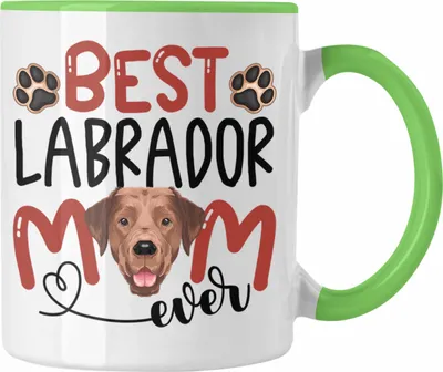Produktbild von Trendation - Labrador Mom Besitzerin Tasse Geschenk Lustiger Spruch Geschenkidee Besitzerin Labrador Mama (Grün)