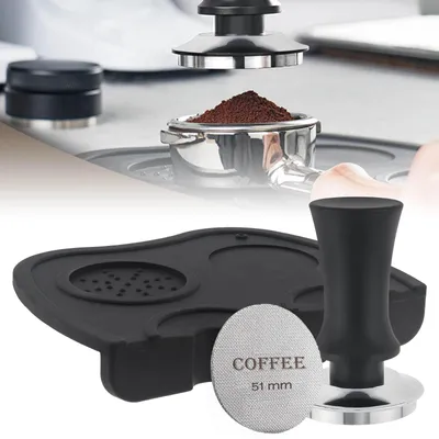 Espresso-Stampfer-Set 51 mm mit Puck-Screen & Matte