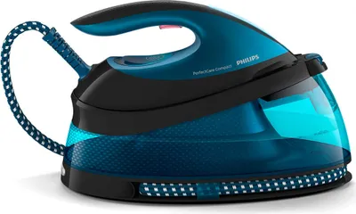 Produktbild von Philips PerfectCare Dampfbügelstation GC7846/80, 6.5 bar, 120 g/min, 2400 W, 1.5 Liter, Blau, Keramikbügelsohle, OptimalTEMP Technologie, ProVelocity-Technologie, Automatisches Ausschalten