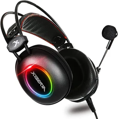 Produktbild von XIBERIA E3 Black Gaming Headset, Over-Ear-Stereo-Gaming-Kopfhörer mit unidirektionalem Mikrofon für PC, Computer, Laptop, PS4, Xbox One, Nintendo