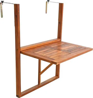 Produktbild von Balkontisch Hängetisch Balkonhängetisch Klappbar Klapptisch Balkon Tisch Holz