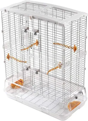 Image de Cage à oiseaux 74,9 x 38,1 x 92,7 cm, blanche