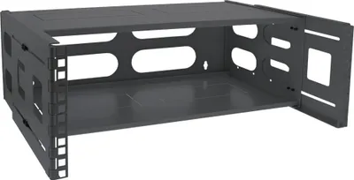 Image de InLine® Rack 19" pour montage mural, 4UH, profondeur 24-40cm, avec cache, noir