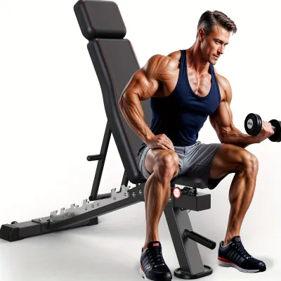 Immagine prodotto di Panca per esercizi fitness - Panca per bilancieri - Panca per allenamento - Panca per distensioni su panca - Regolabile e pieghevole - Capacità di carico: 550 kg