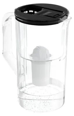 Wasserfilterkanne 2,8 l mit LED-Zähler und Filter – Schwarz