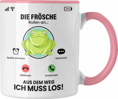 Produktbild von Trendation - Die Frösche Rufen An Tasse Geschenk für Frösche Züchter Besitzer Geschenkidee Lustig Spruch (Rosa)