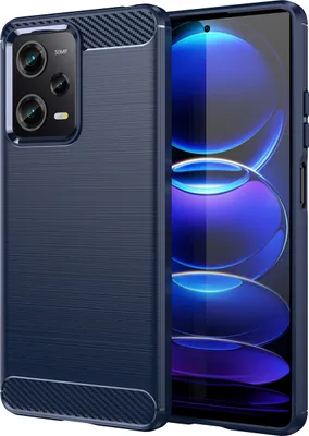 Produktbild von Xiaomi Poco X5 Pro Hülle, Carbon-Faser TPU Silikon Stoßfest Schutzhülle für Xiaomi Poco X5 Pro / Redmi Note 12 Pro Blau
