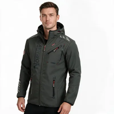 Produktbild von Geographical Norway Herren Royaute Softshelljacke Dunkelgrau/Schwarz Größe 3XL WW1975H/GN/Dark Grey / Black