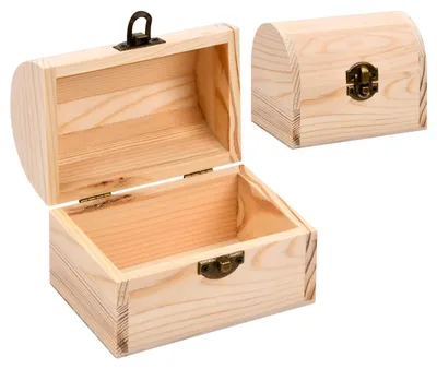 Productafbeelding van Houten kist met deksel - Set van 2 stuks - Voor opberging en decoratie - 11,8 x 8 x 9 cm - Natuurlijk, onbehandeld