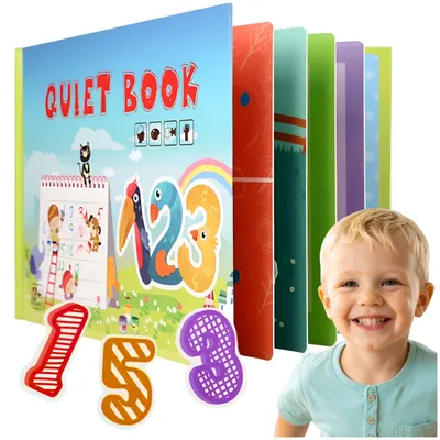 Zdjęcie produktu dla Książeczka Sensoryczna Dla Dzieci Montessori Edukacyjna Na Rzepy Liczby