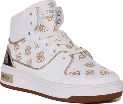 Produktbild von Guess Tullia Frauen Schnürung 4G Peony Logo Druck Turnschuhe Weiß Gold – undefined / Weißes Gold