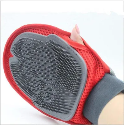Productafbeelding van Grooming Handschoenen - Honden Borstel - Dieren Verzorgen - Zachte Siliconen Borstels - 1 Paar - Grijs