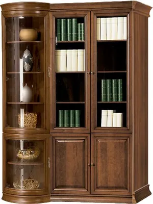 Produktbild von r Brauner Büroschrank Schrank Vitrine Holzschrank Glastüren