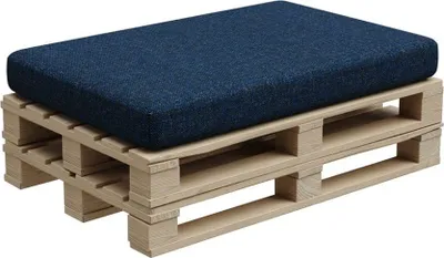 Produktbild von Palettenkissen, Palletenpolster, Gartenkissen, PFBG (Sitzkissen 120x80, Dunkelblau)